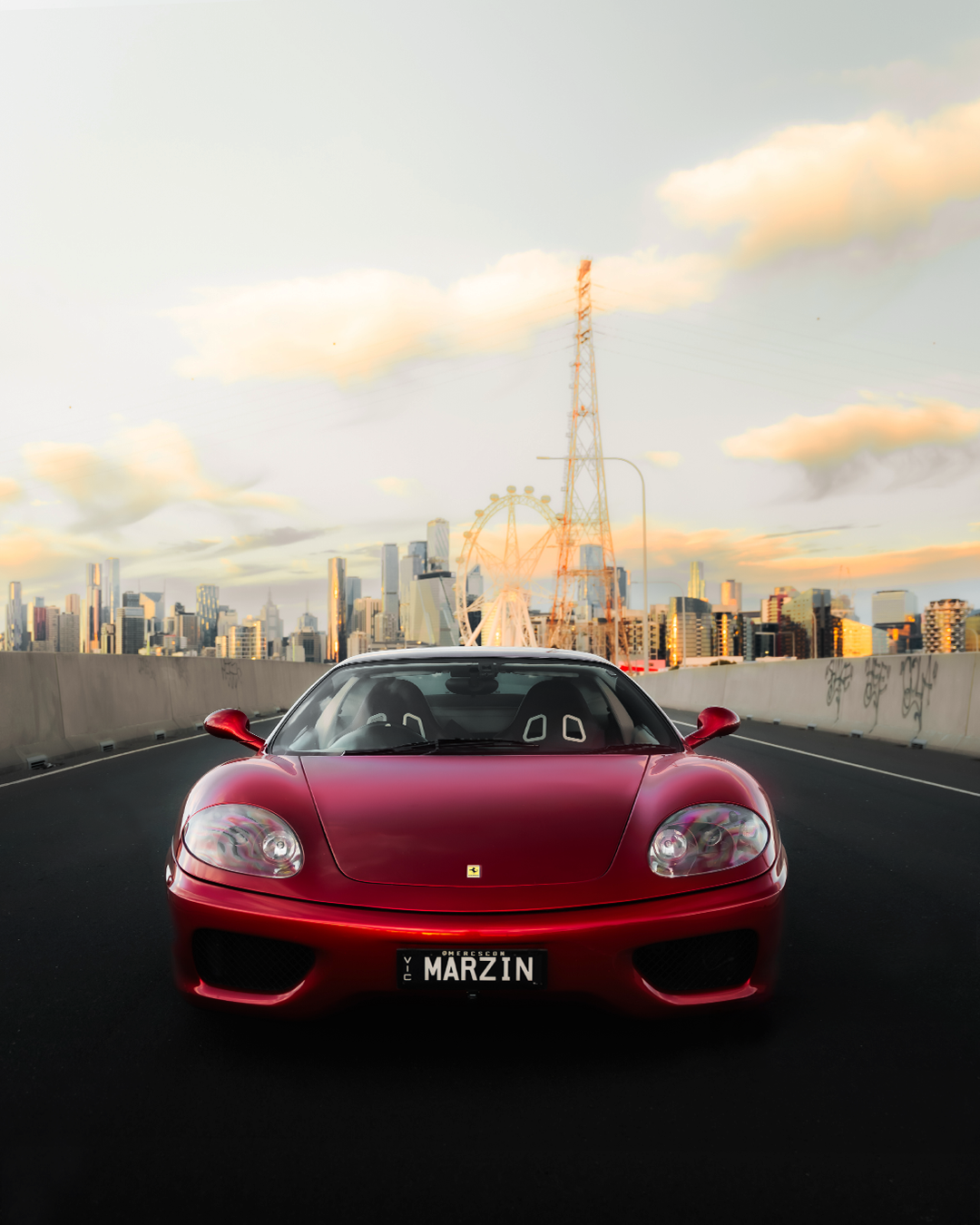 Ferrari in the City – Premium Wall Art