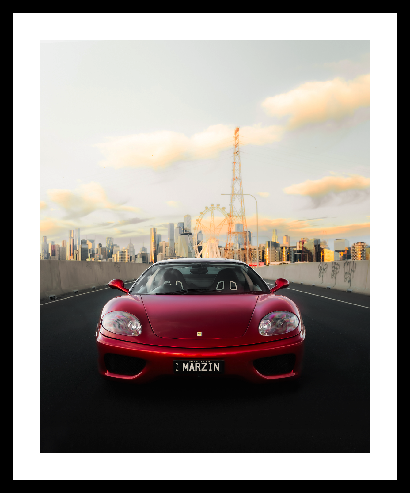 Ferrari in the City – Premium Wall Art