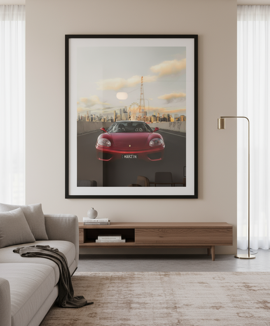 Ferrari in the City – Premium Wall Art
